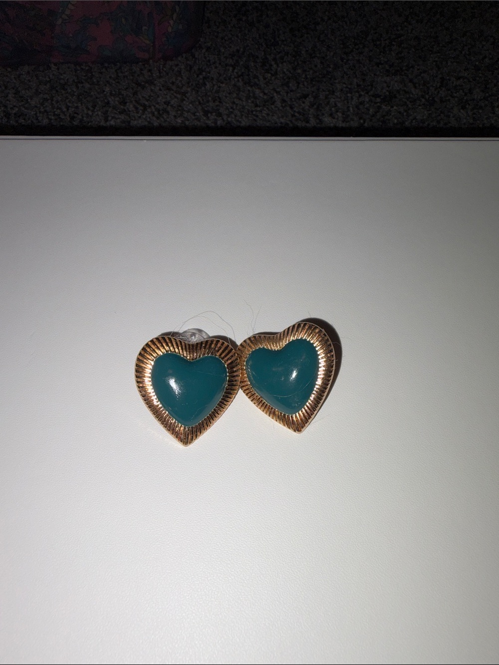 Target Gold-Tone Heart Stud Earrings with Teal Enamel